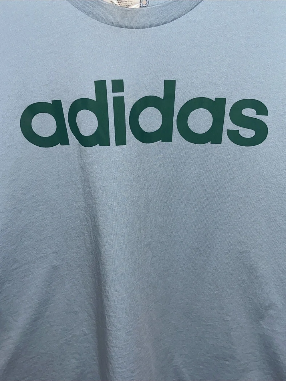 Adidas  Light Blue Tee with Dark Green Logo